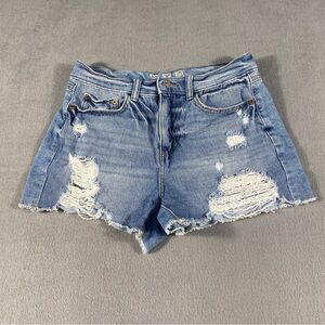 Rewash Women’s Blue Distressed Jean Shorts, size 3/26